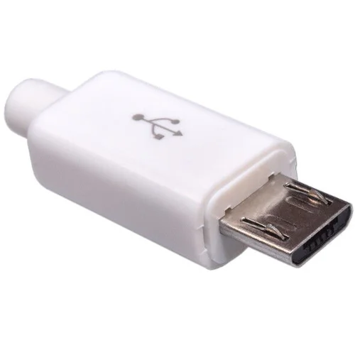 نر Micro USB سر کابلی قابدار سفید